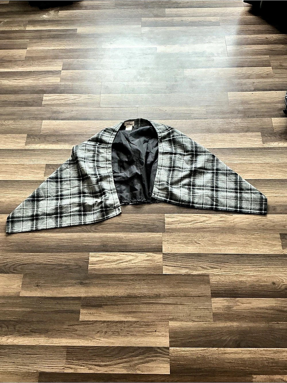 Pendleton Plaid Cape in Gray & Black